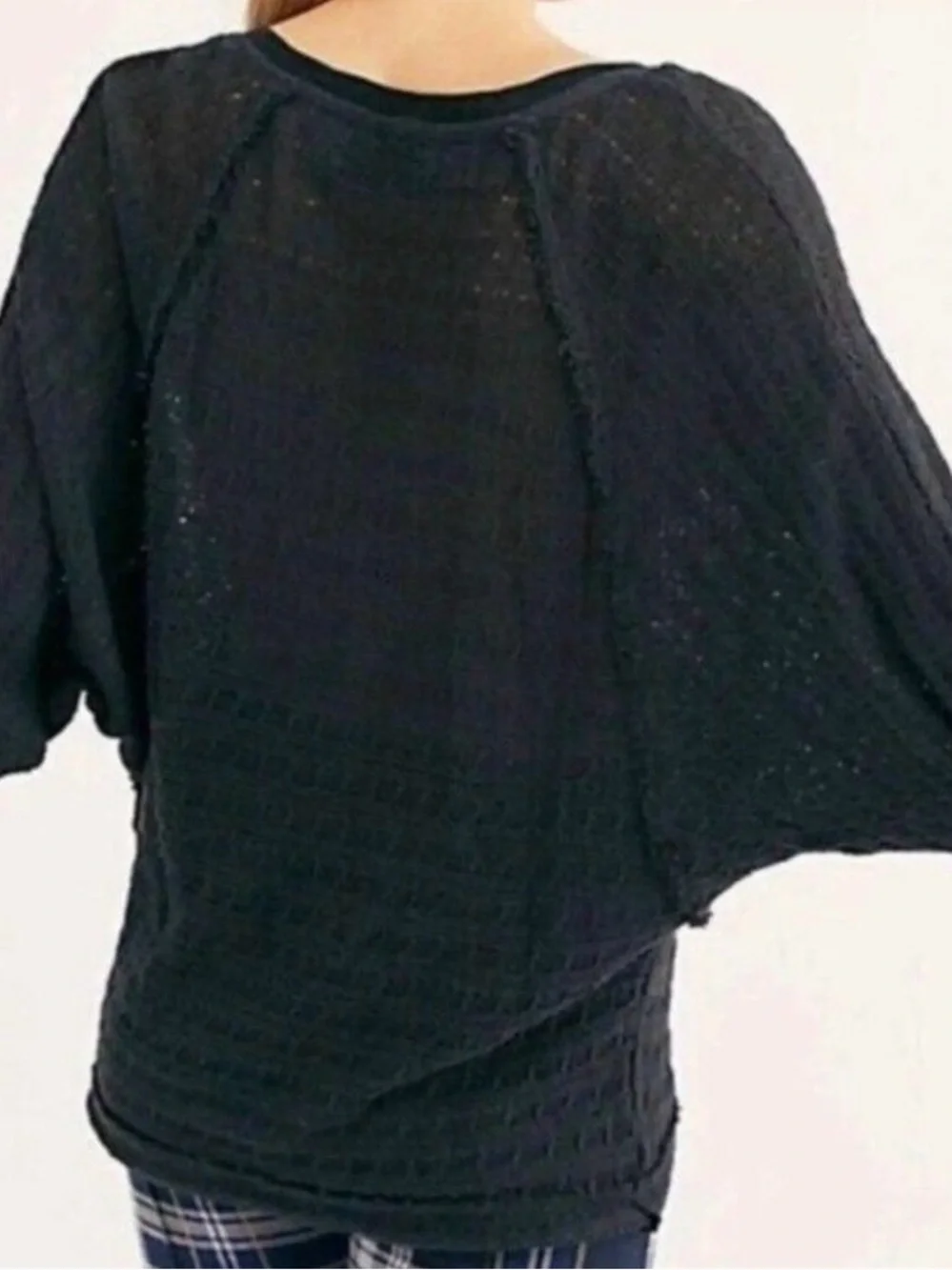 Free People We The Free Thiens Hacci Open Knit Dolman Slouchy Sweater Sz Medium